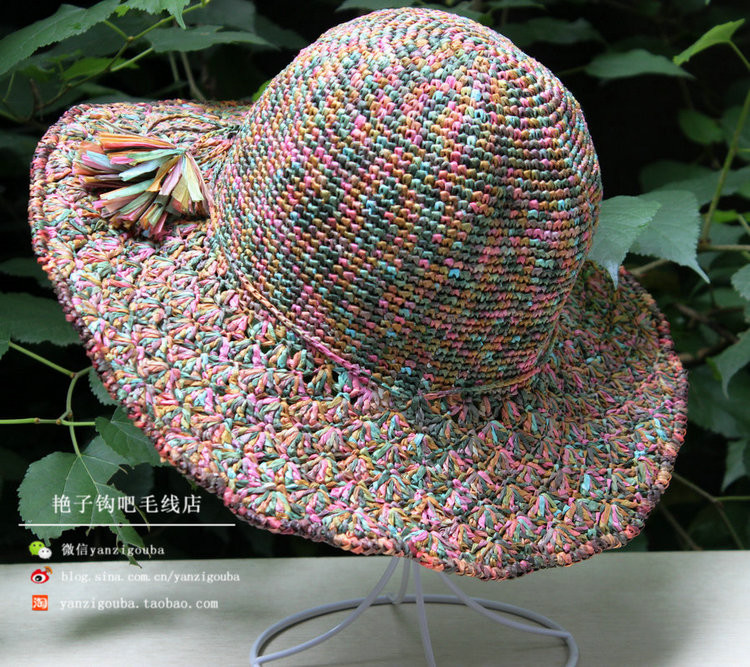 《作品秀》日本芭贝和纸钩织草帽[松编帽] - 艳子钩吧 - 艳子钩吧编织博客